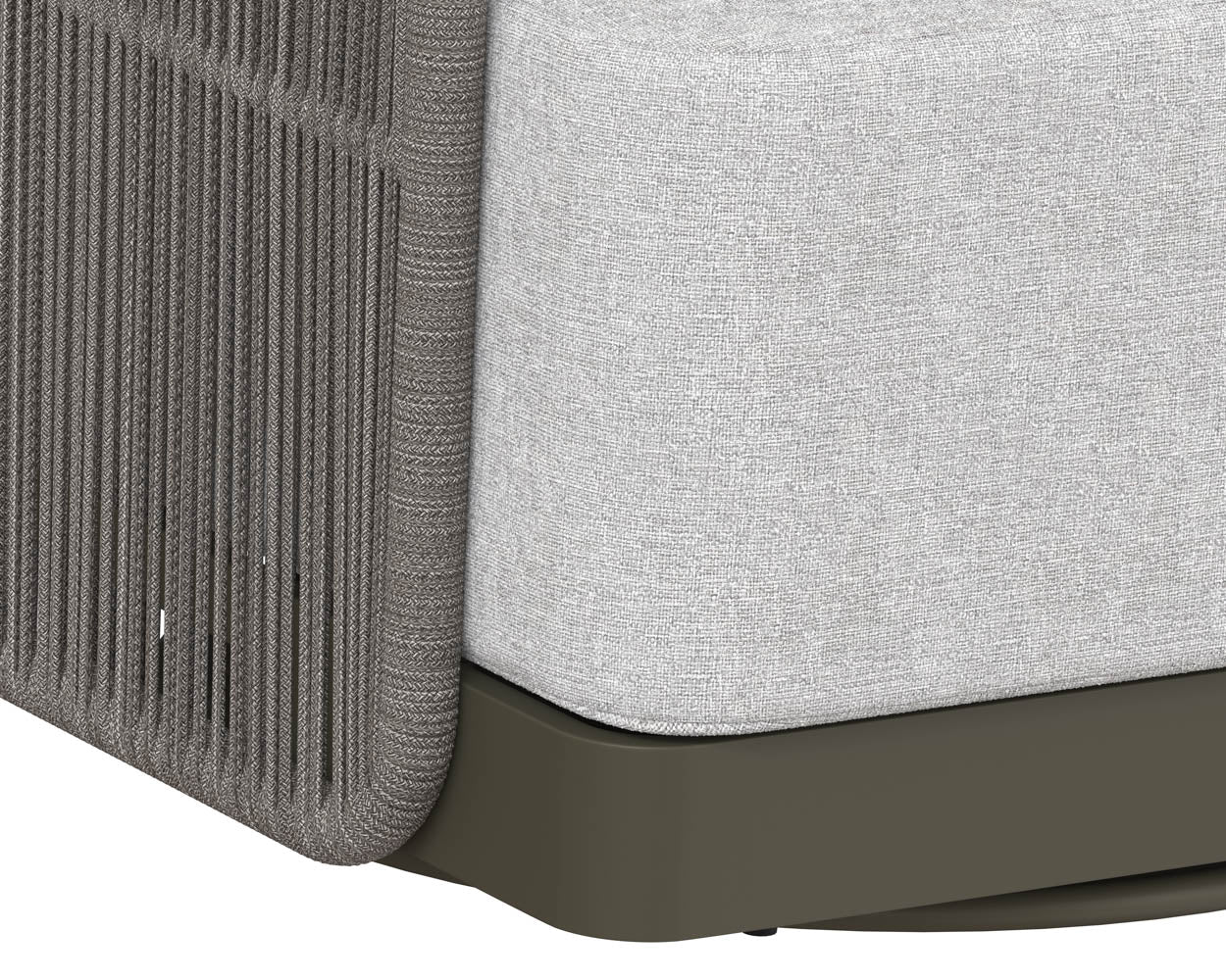 Allariz Swivel Armchair in Warm Grey Fabric - Modern Upholstered Lounge Chair with 360° Rotation - Image 6