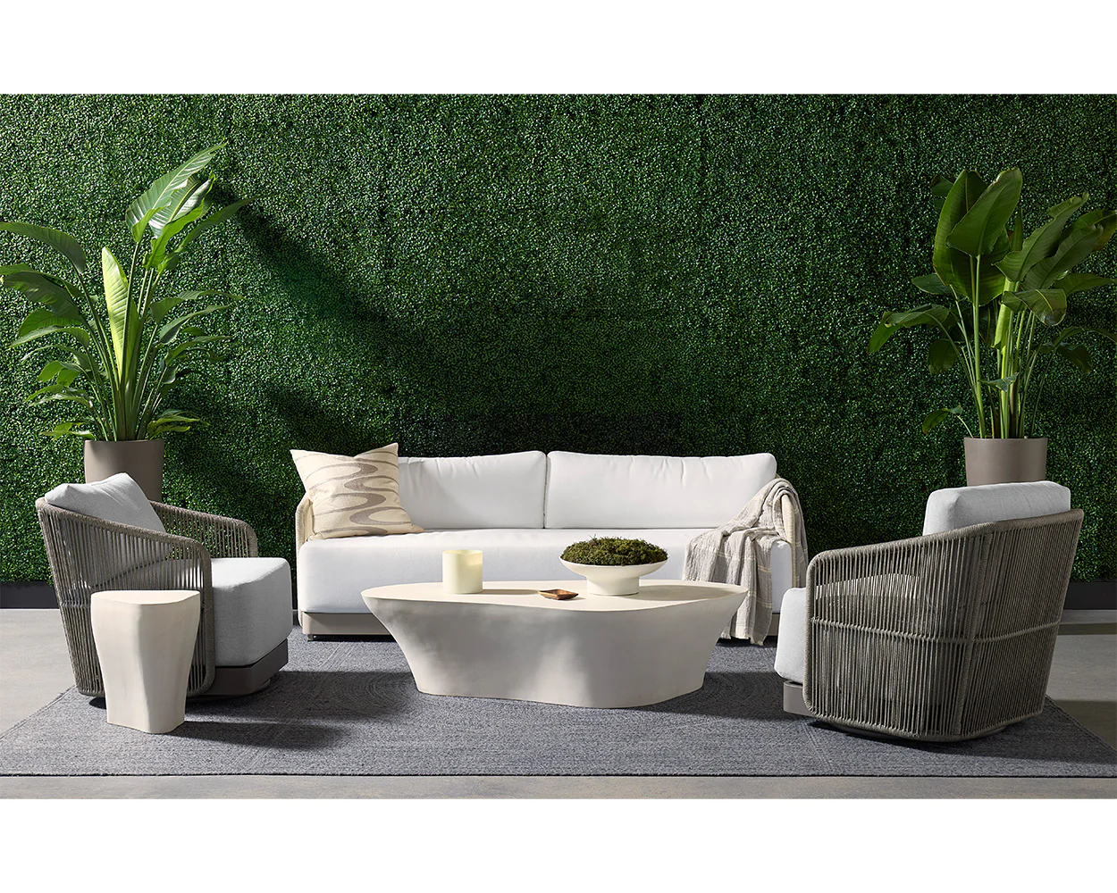 Allariz Swivel Armchair in Warm Grey Fabric - Modern Upholstered Lounge Chair with 360° Rotation - Image 3